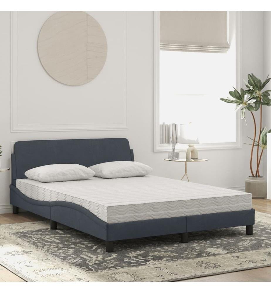 Bett mit Matratze "Dover" Dunkelgrau 120x200 cm Samt