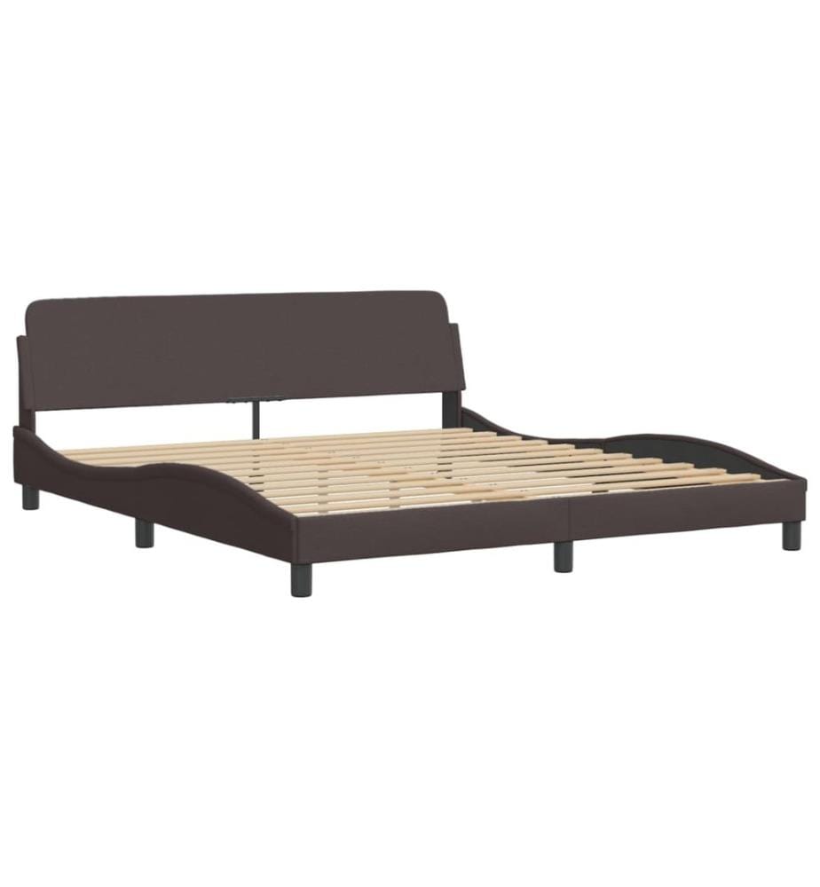 Bett mit Matratze "Dover" Dunkelbraun 180x200 cm Stoff