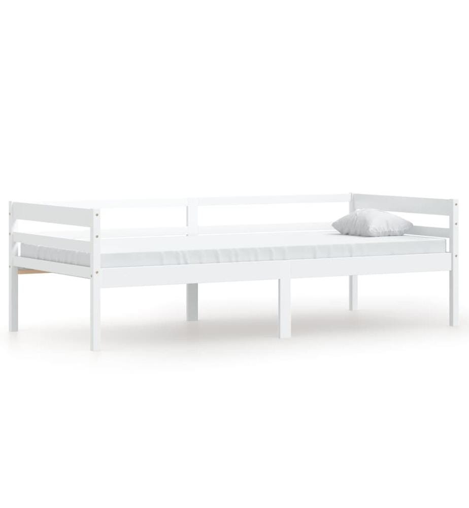 Cadre de lit sans matelas blanc bois de pin massif 90x200 cm