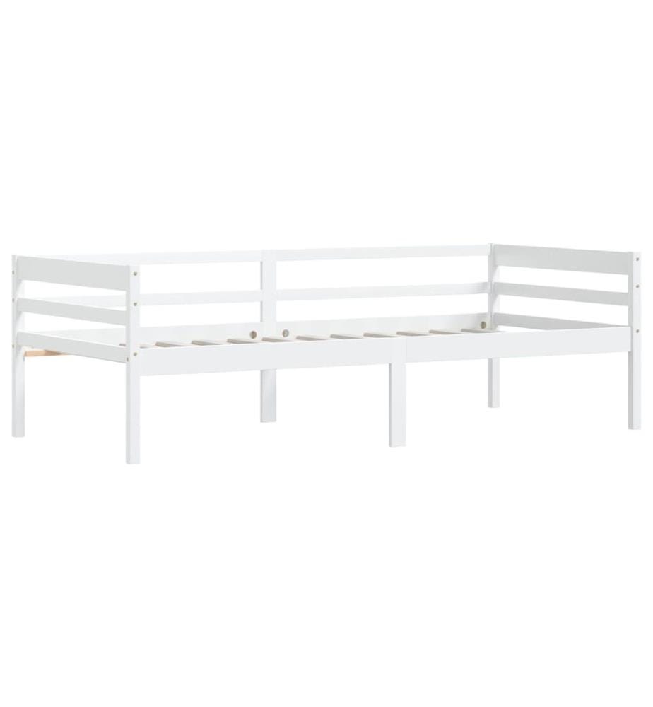 Cadre de lit sans matelas blanc bois de pin massif 90x200 cm