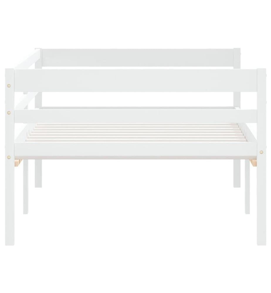 Cadre de lit sans matelas blanc bois de pin massif 90x200 cm