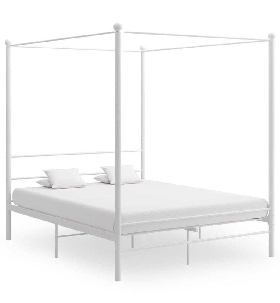 Himmelbett Weiss Metall 160x200 cm