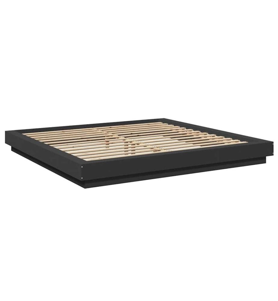Cadre de lit sans matelas noir 200x200 cm