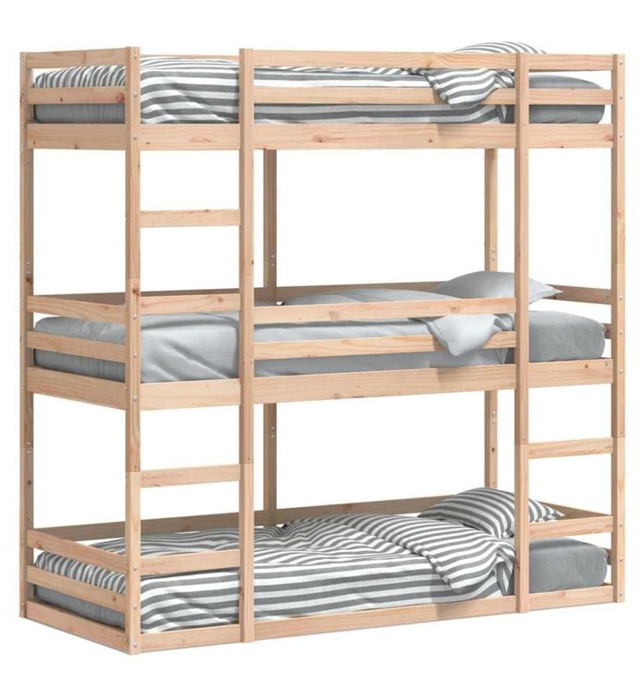 Lit superposé triple sans matelas 80x200 cm bois de pin massif