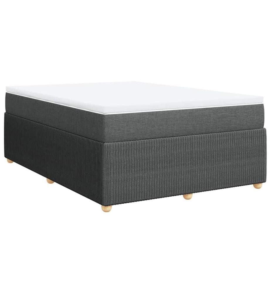 Boxspringbett mit Matratze Dunkelgrau 140x200 cm Stoff