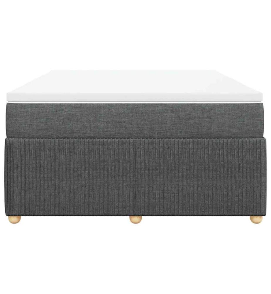 Boxspringbett mit Matratze Dunkelgrau 140x200 cm Stoff