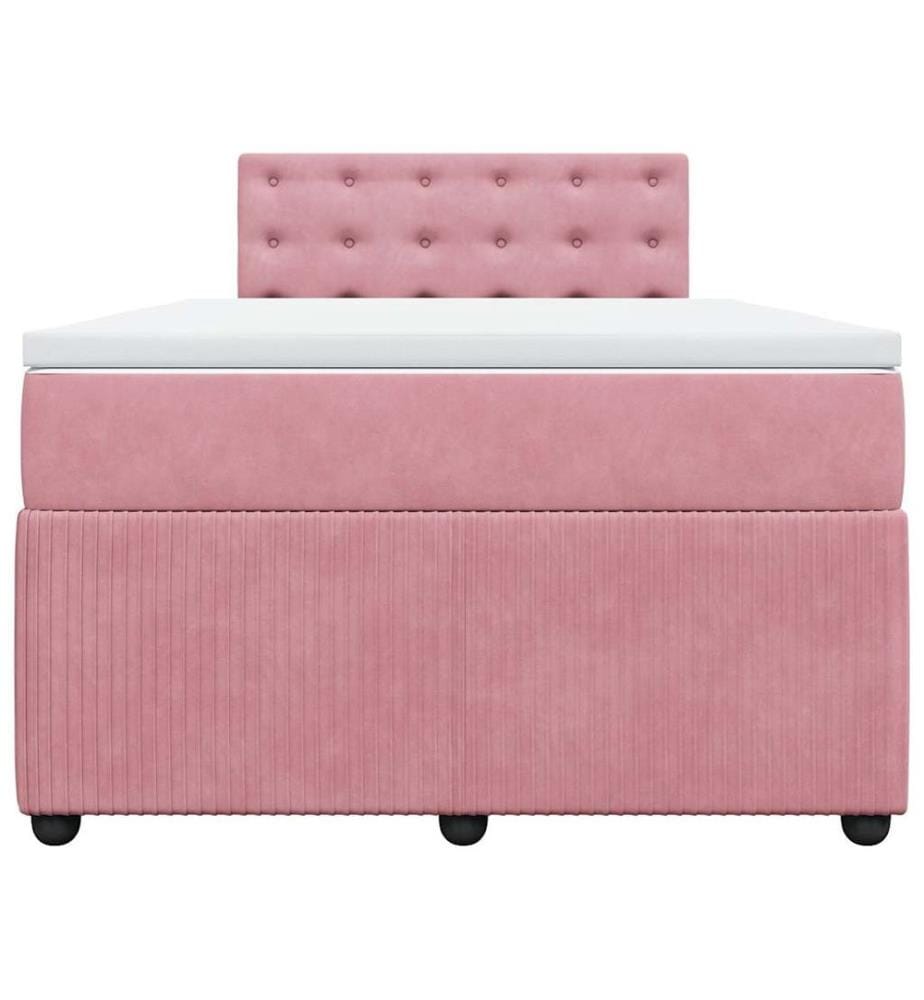Boxspringbett mit Matratze Rosa 120x190 cm Samt
