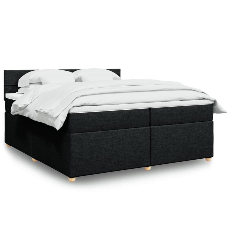Boxspringbett mit Matratze Schwarz 200x200 cm Stoff