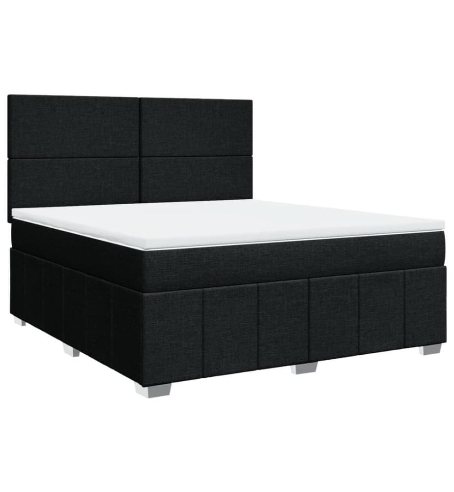 Boxspringbett mit Matratze Schwarz 180x200 cm Stoff