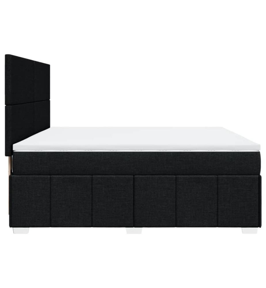 Boxspringbett mit Matratze Schwarz 180x200 cm Stoff