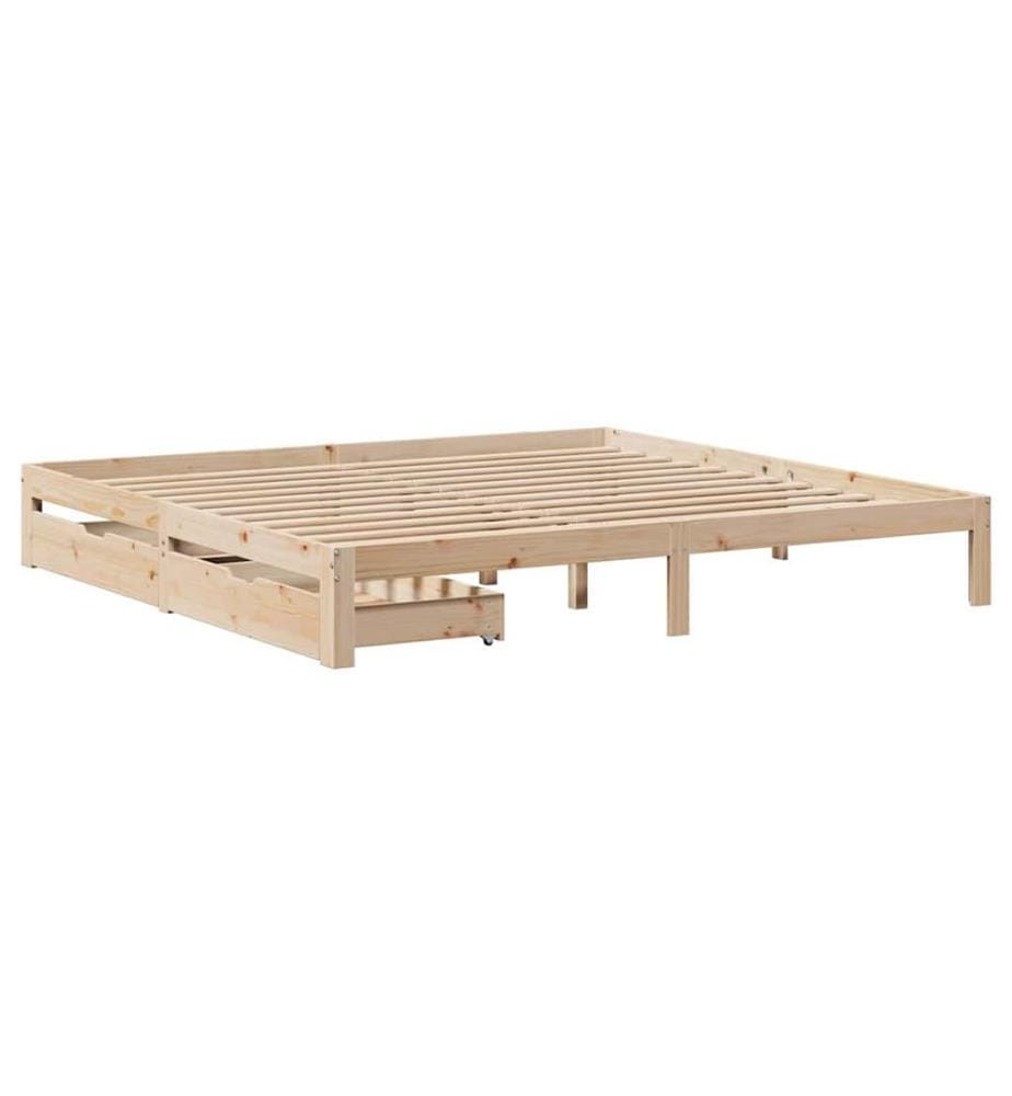 Cadre de lit avec tiroirs sans matelas 180x200 cm