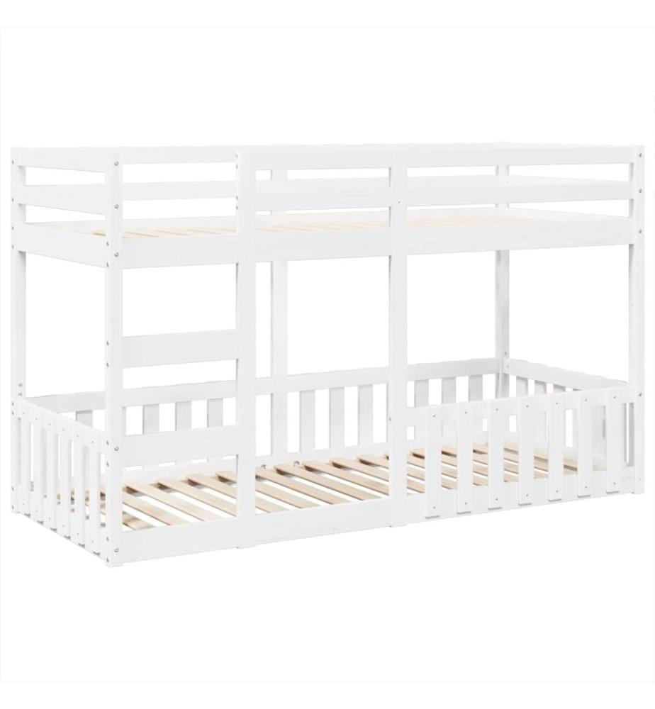 Lit superposé Blanc 80x200 cm Bois de pin massif