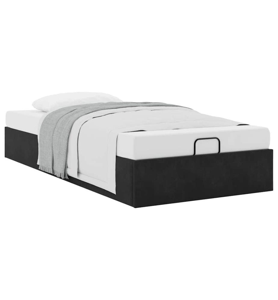 Ottoman-Bett ohne Matratze Schwarz 100x200 cm Samt