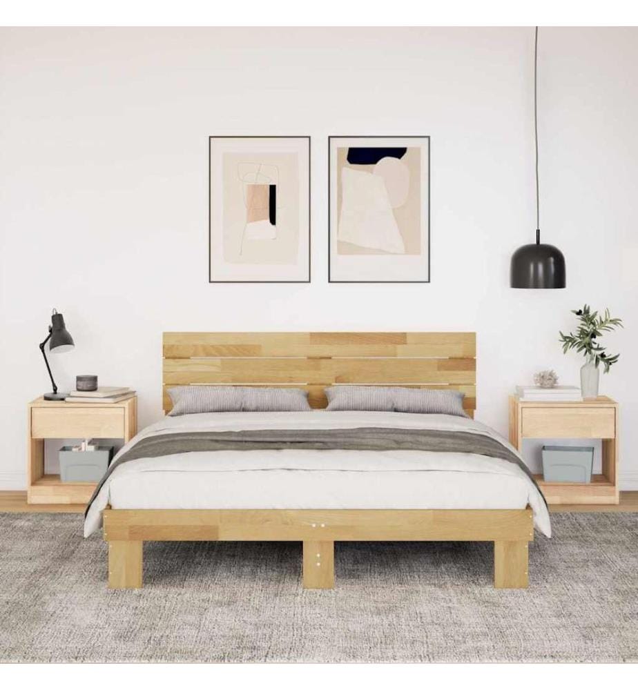 Cadre de lit avec tête de lit sans matelas 140 x 200 cm