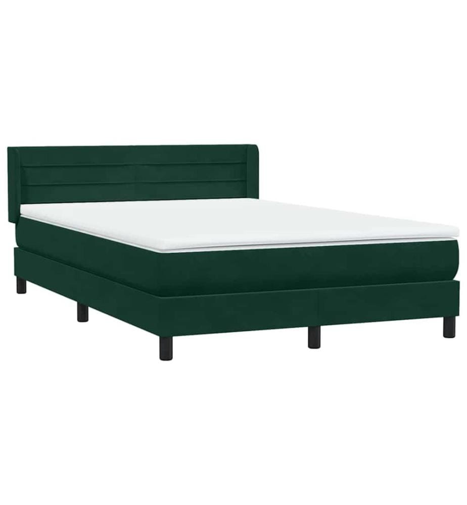 Boxspringbett mit Matratze Dunkelgrün 160x210 cm Samt
