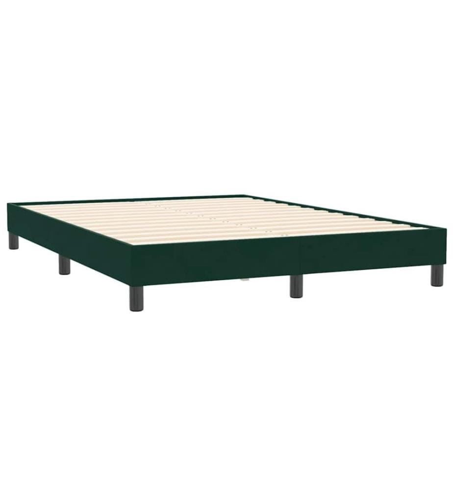Boxspringbett mit Matratze Dunkelgrün 160x210 cm Samt