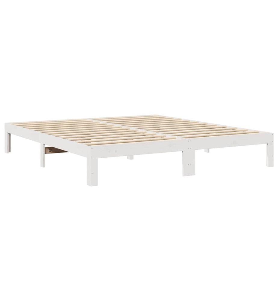 Cadre de lit familial sans matelas blanc 270x200 cm