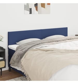 Kopfteile 2 Stk. Blau 90x5x78/88 cm Stoff