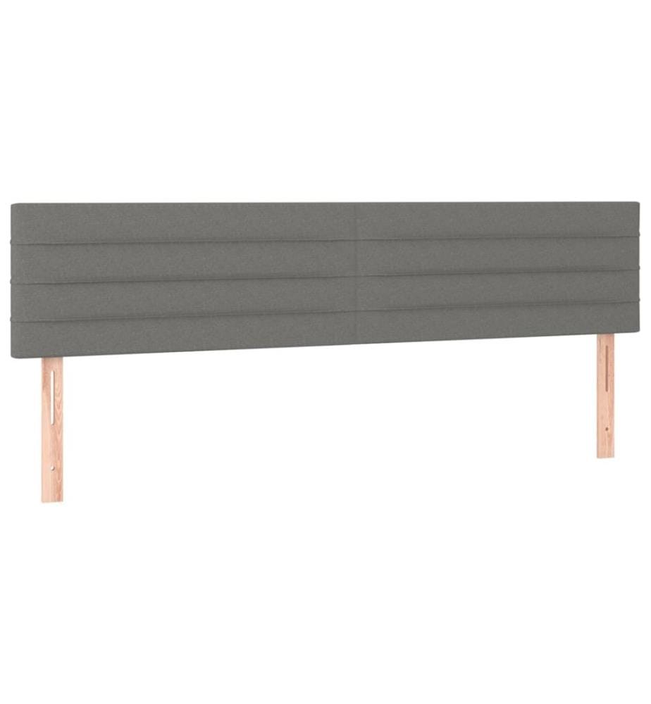 Kopfteile 2 Stk. Dunkelgrau 80x5x78/88 cm Stoff
