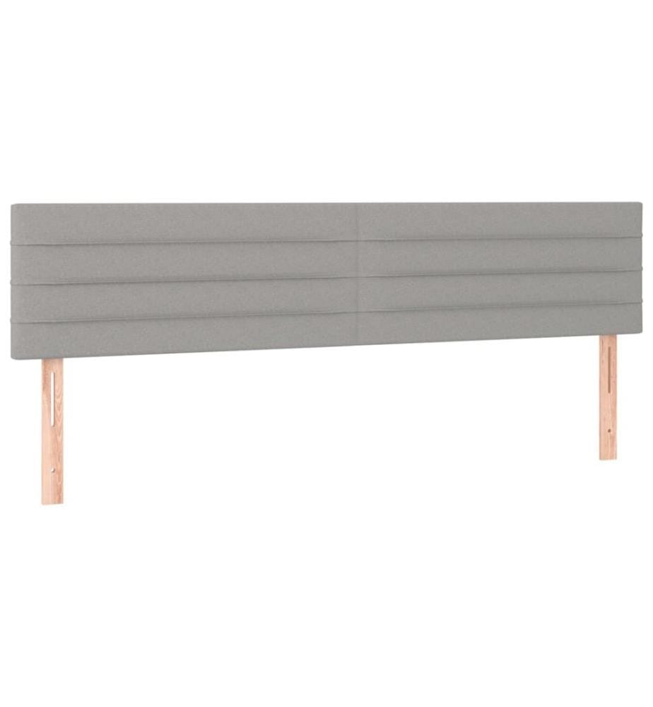 Kopfteile 2 Stk. Hellgrau 100x5x78/88 cm Stoff