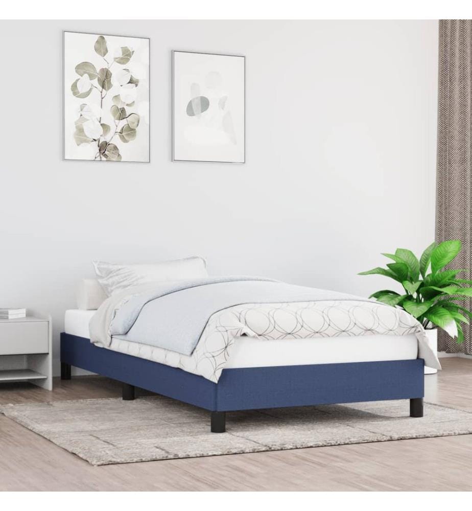 Cadre de lit sans matelas bleu 80x200 cm tissu