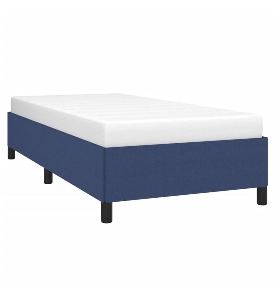 Cadre de lit sans matelas bleu 90x200 cm tissu