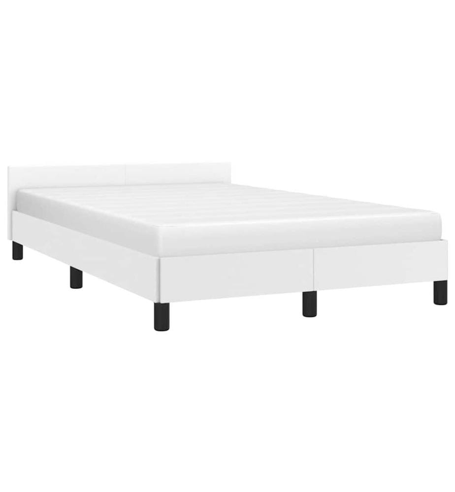 Cadre de lit avec tête de lit sans matelas blanc 120x200 cm