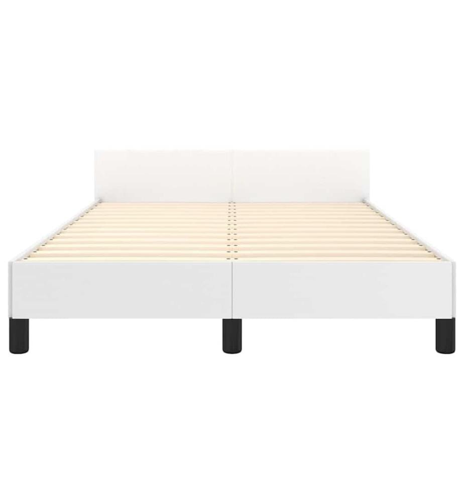 Cadre de lit avec tête de lit sans matelas blanc 120x200 cm