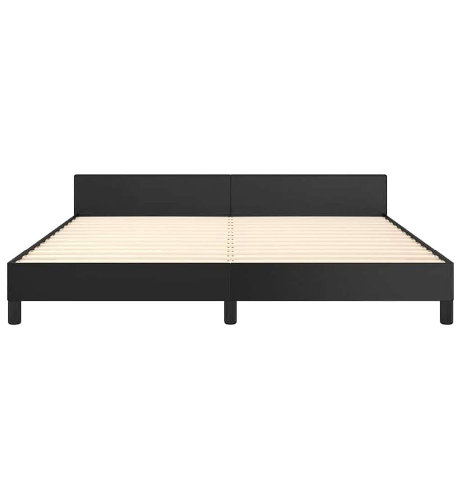 Cadre de lit avec tête de lit sans matelas noir 160x200 cm