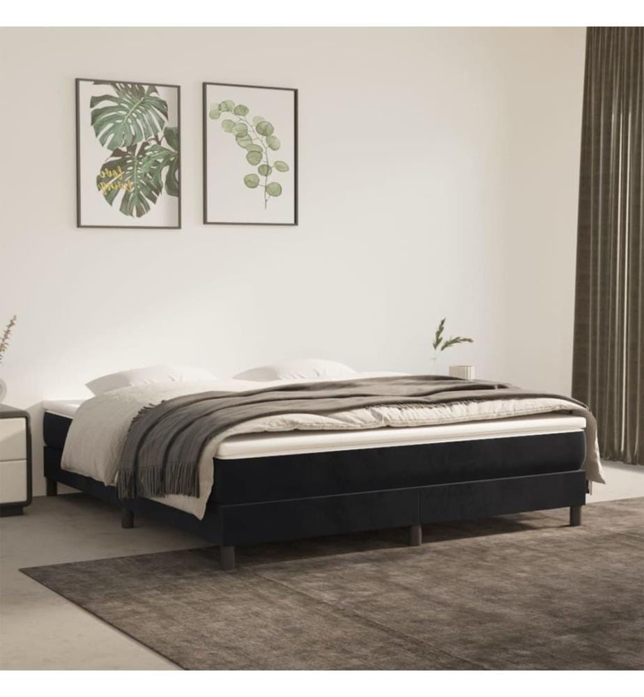 Taschenfederkernmatratze Mittel Schwarz 180x200x20 cm Samt