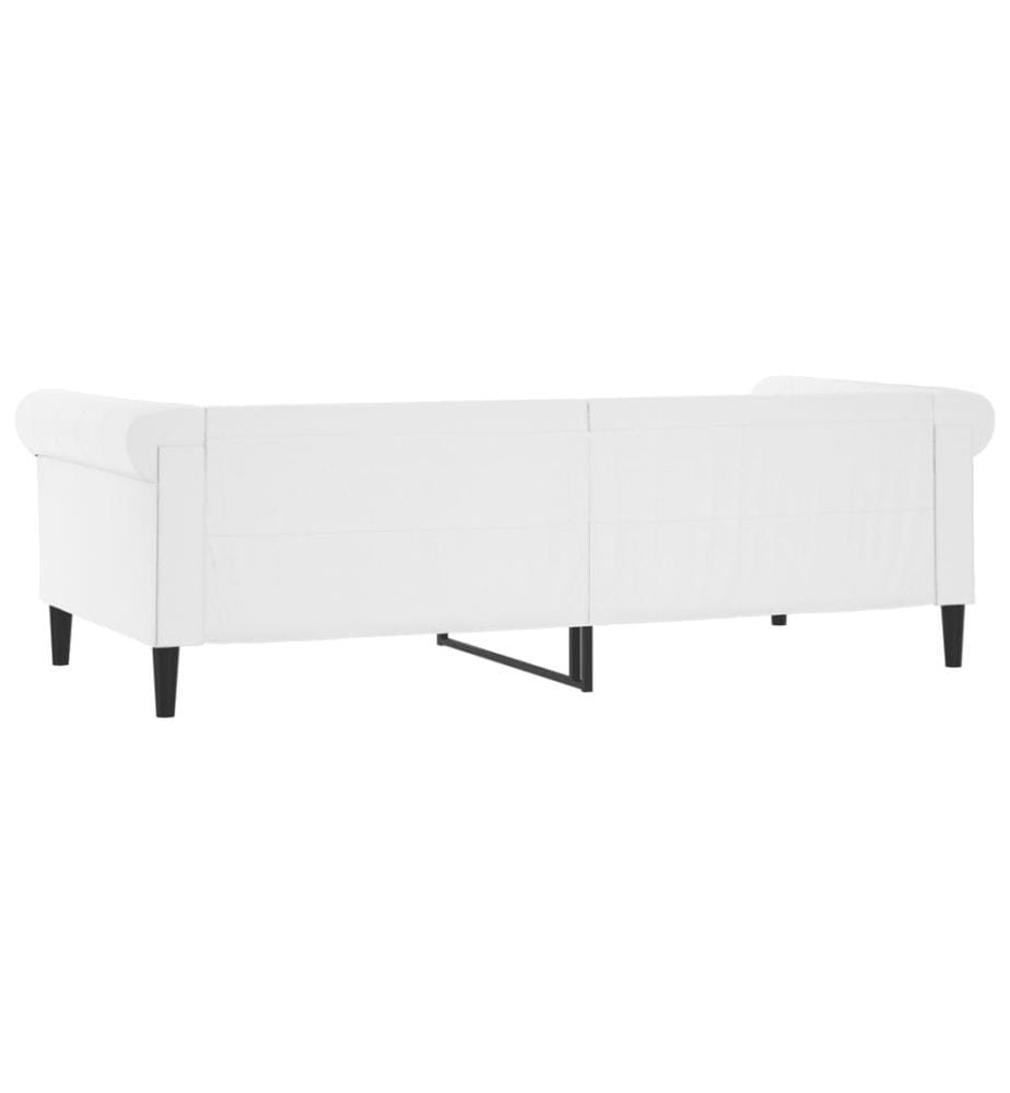 Lit de jour sans matelas blanc 90x200 cm similicuir