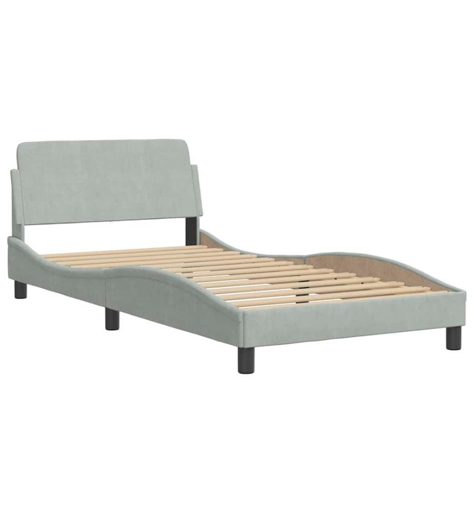 Bettgestell "Dover" Hellgrau 100x200 cm Samt