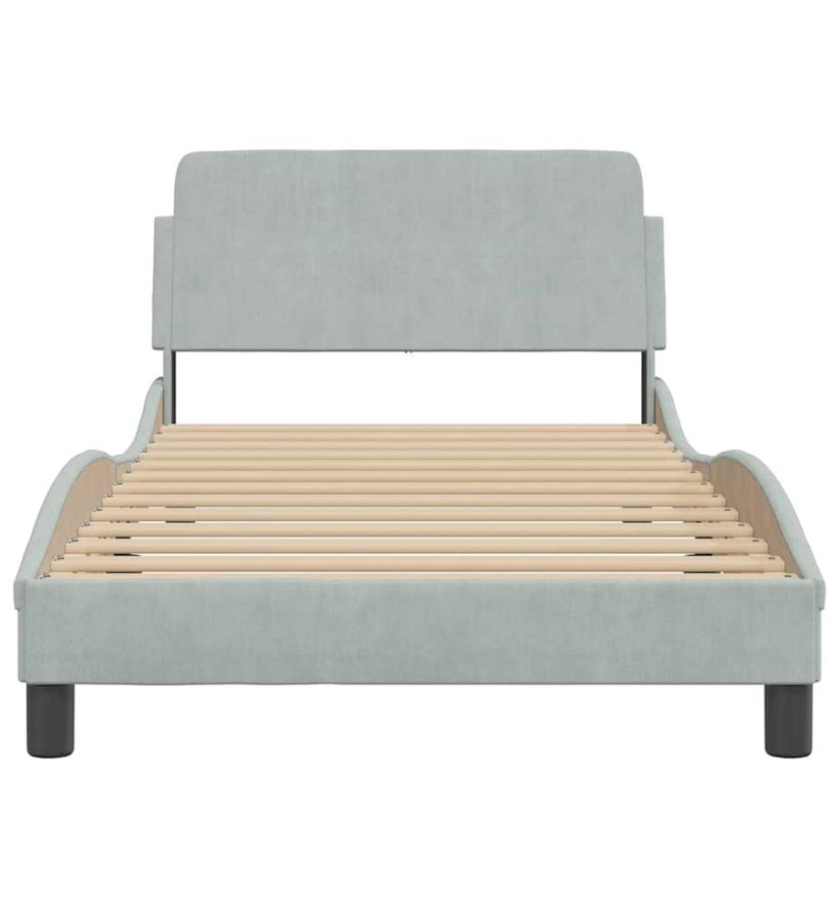 Bettgestell "Dover" Hellgrau 100x200 cm Samt