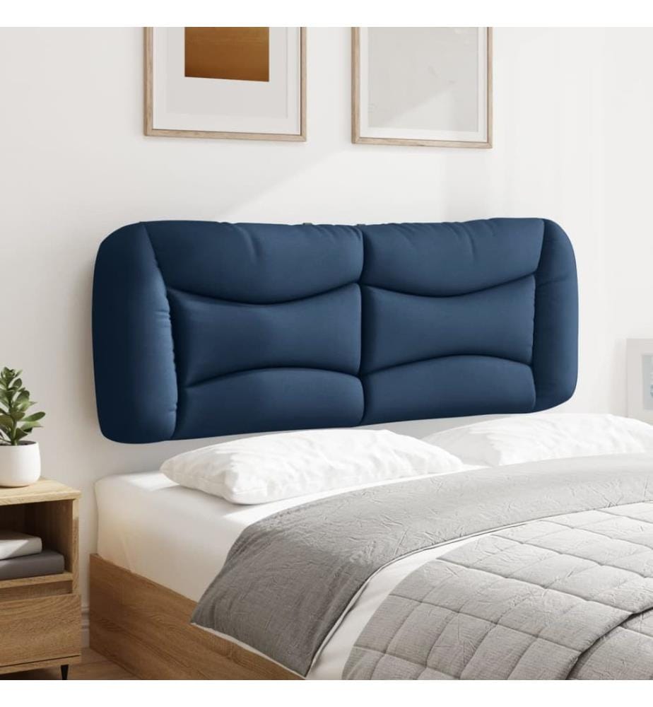 Coussin de tête de lit Hvar bleu 140 cm tissu