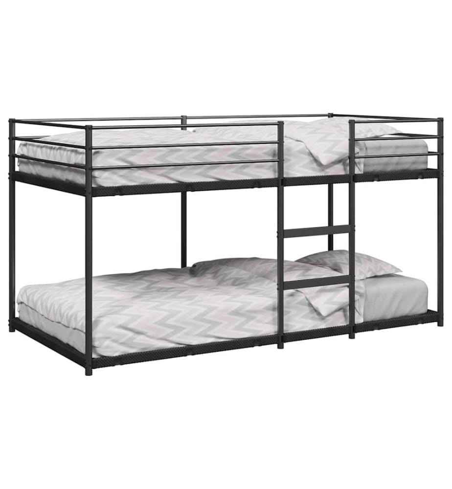 Lit superposé sans matelas noir 90x200 cm acier