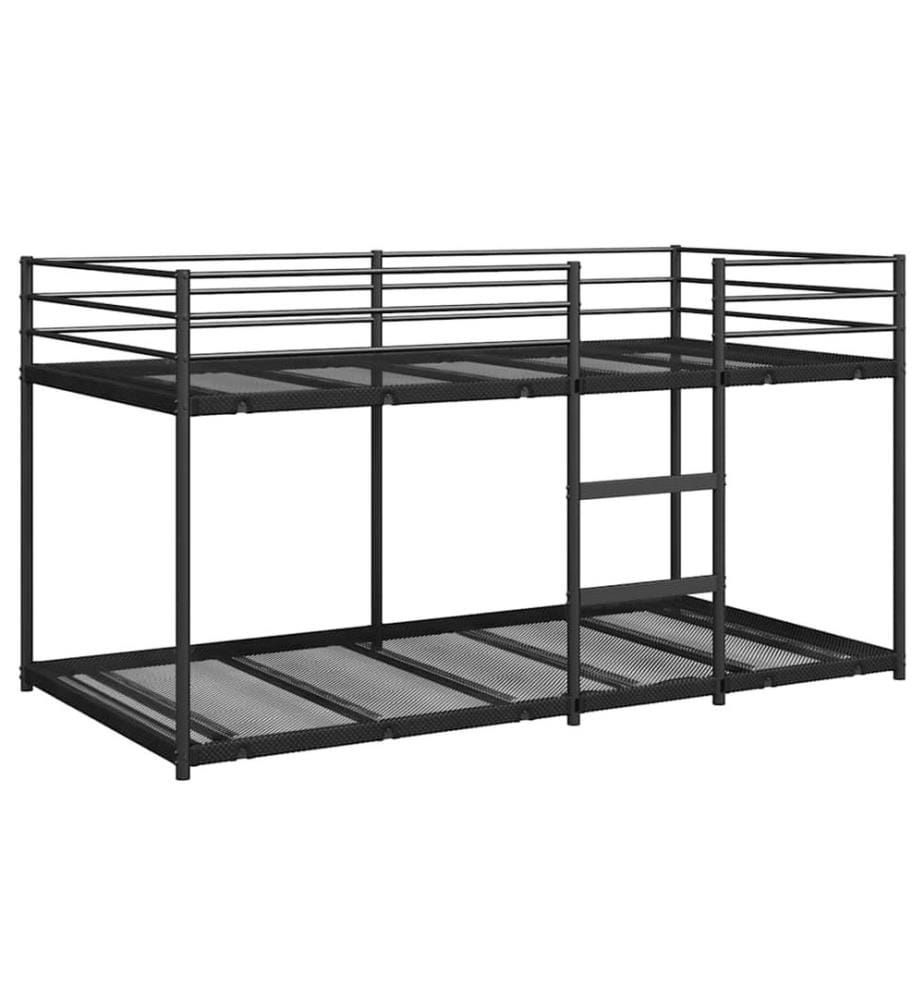 Lit superposé sans matelas noir 90x200 cm acier