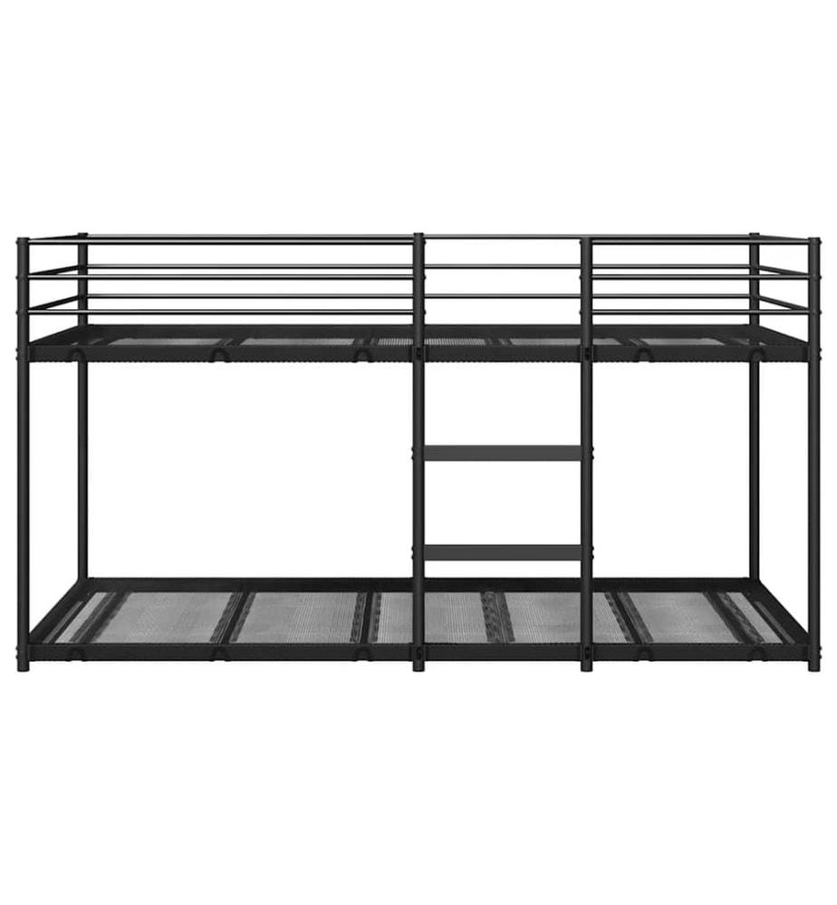 Lit superposé sans matelas noir 90x200 cm acier