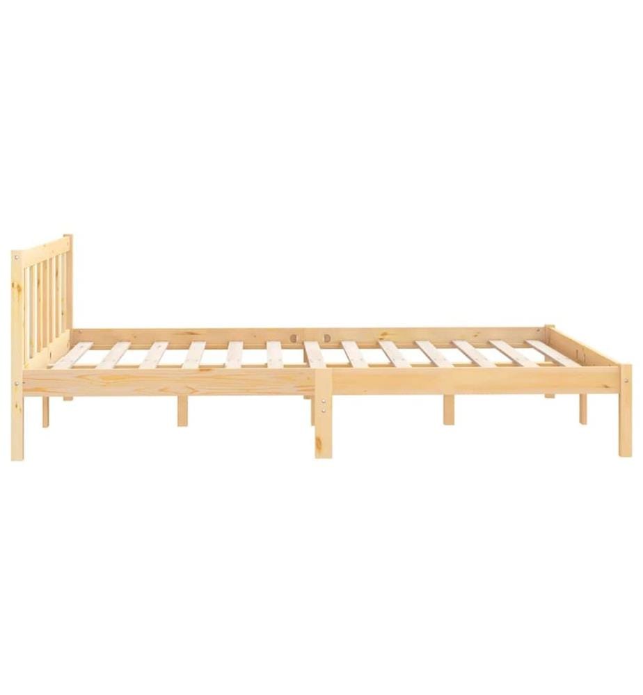 Cadre de lit sans matelas bois massif 140x190 cm