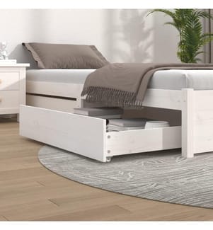 Bettschubladen 2 Stk. Weiss Massivholz Kiefer