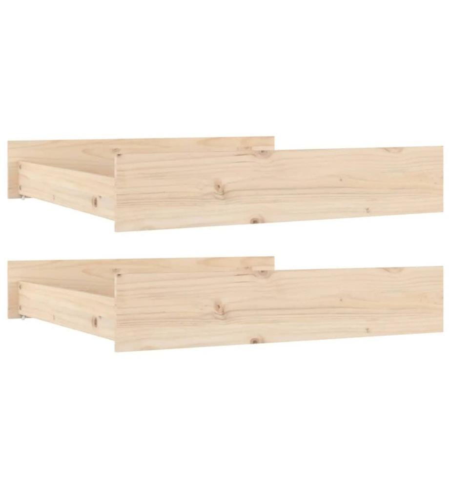 Tiroirs de lit 2 pcs bois de pin massif