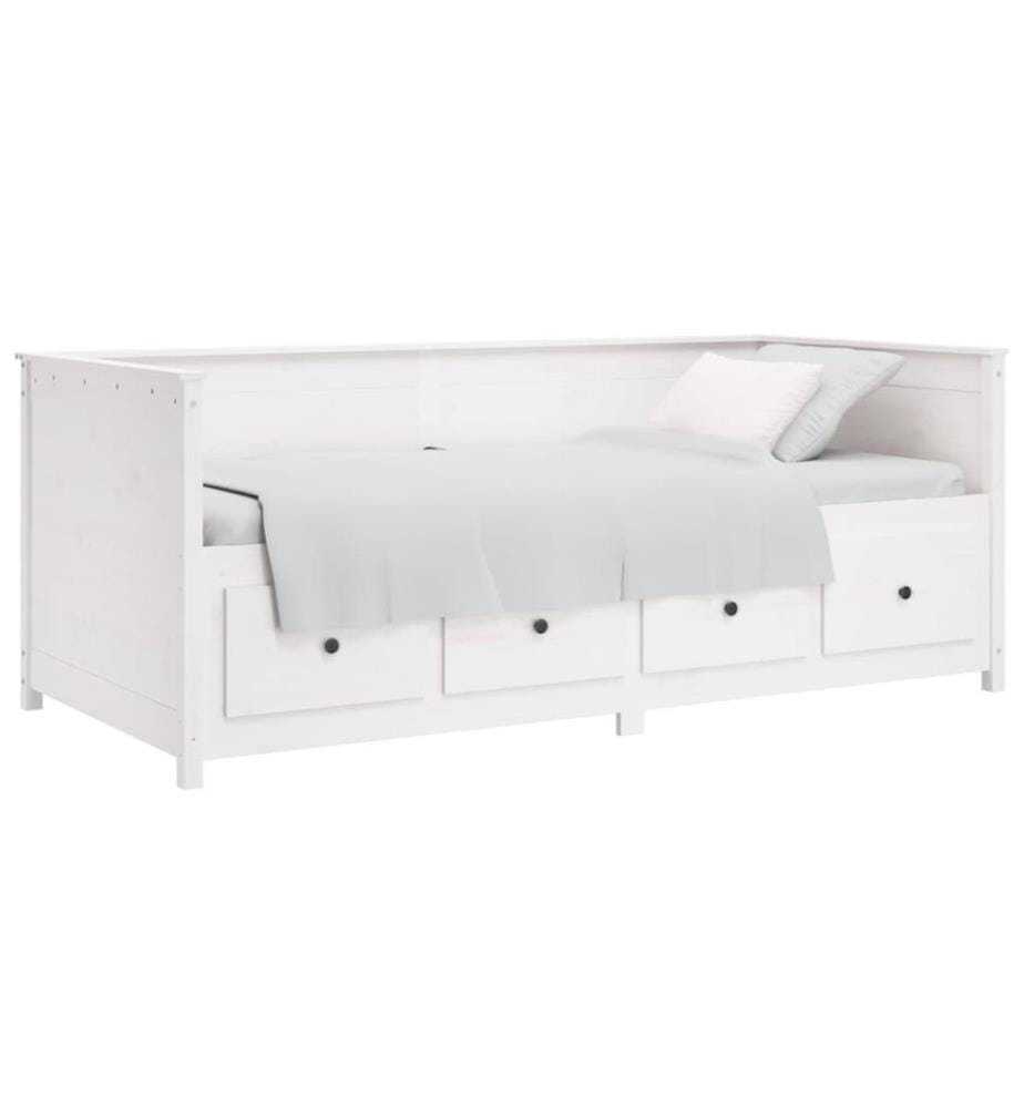 Lit de jour sans matelas blanc 80x200 cm bois de pin massif