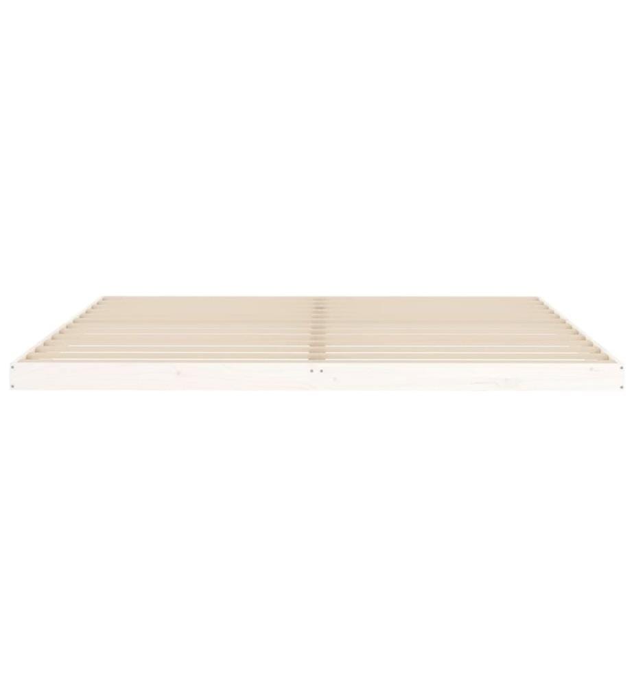Cadre de lit sans matelas blanc 200x200 cm bois massif de pin