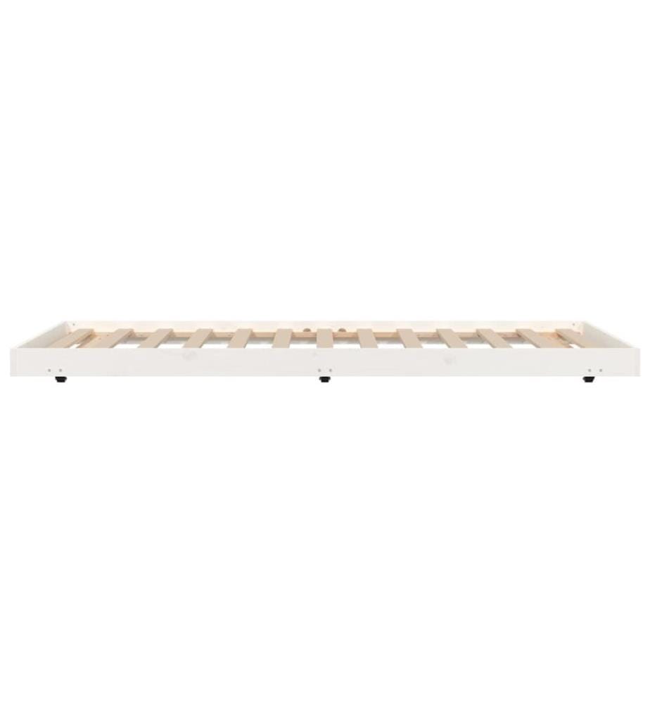 Cadre de lit sans matelas blanc 90x200 cm bois de pin massif