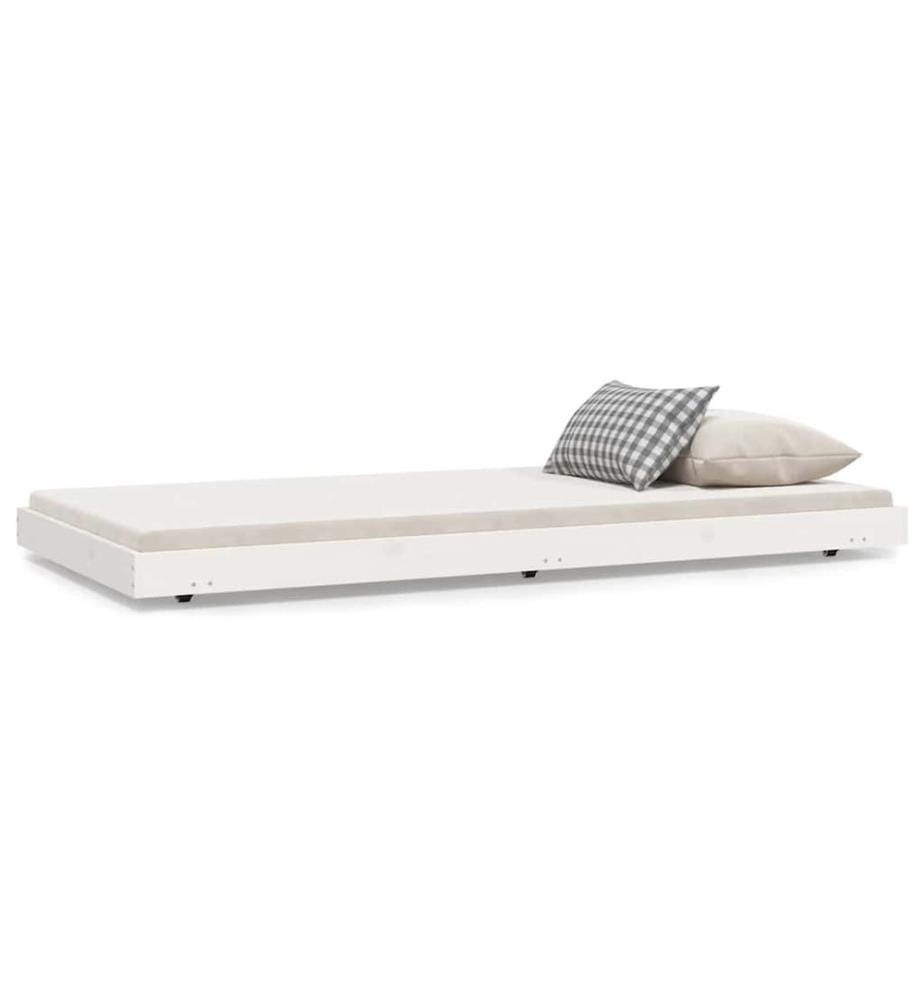 Cadre de lit sans matelas blanc 90x190 cm bois de pin massif