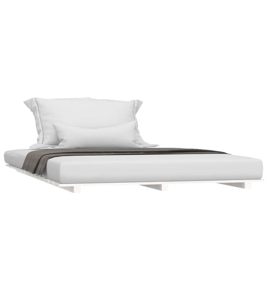 Cadre de lit sans matelas blanc 140x200 cm bois de pin massif