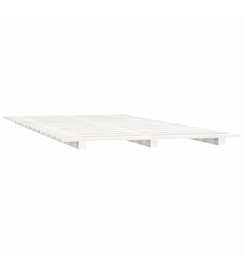 Cadre de lit sans matelas blanc 140x200 cm bois de pin massif