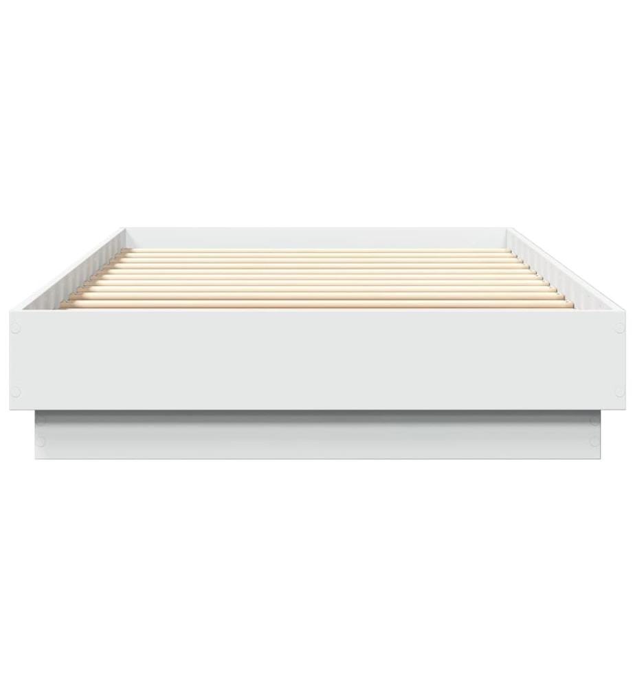 Cadre de lit sans matelas blanc 100x200 cm bois d'ingénierie