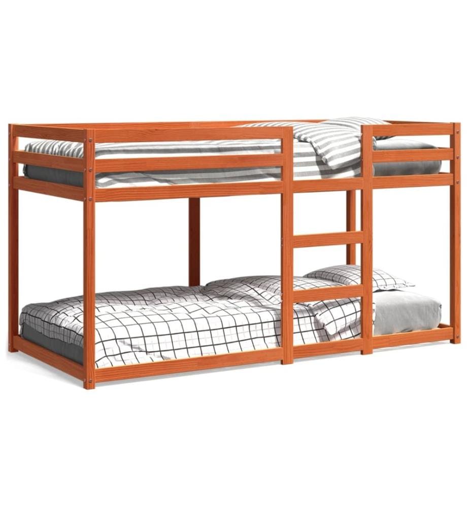 Lit superposé sans matelas cire marron 75x190 cm pin massif