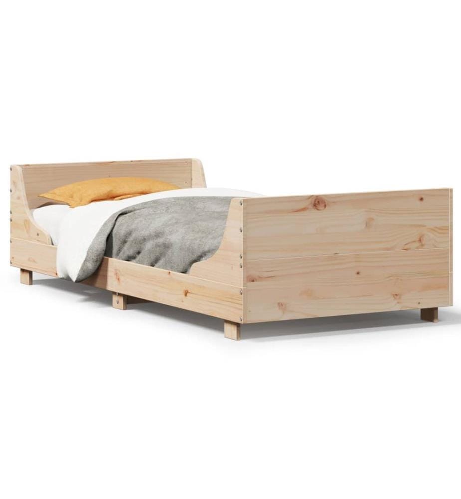 Cadre de lit sans matelas 90x200 cm bois de pin massif