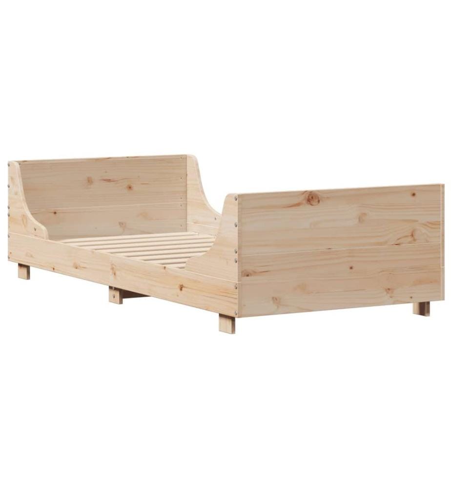 Cadre de lit sans matelas 90x200 cm bois de pin massif